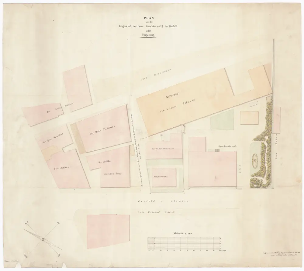 Goedecke-Haus, Seefeldstrasse 9: Situationsplan