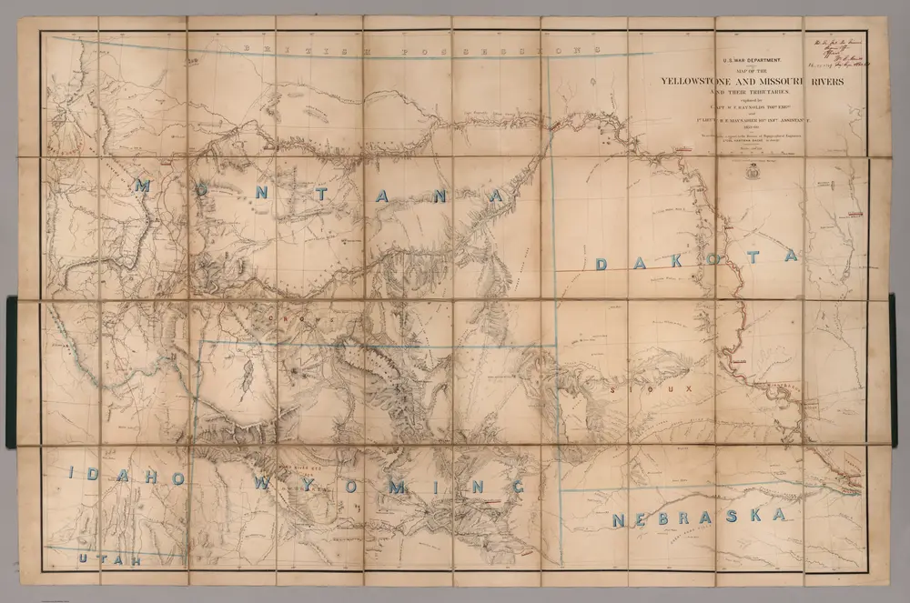 Map Of The Yellowstone And Missouri Rivers.