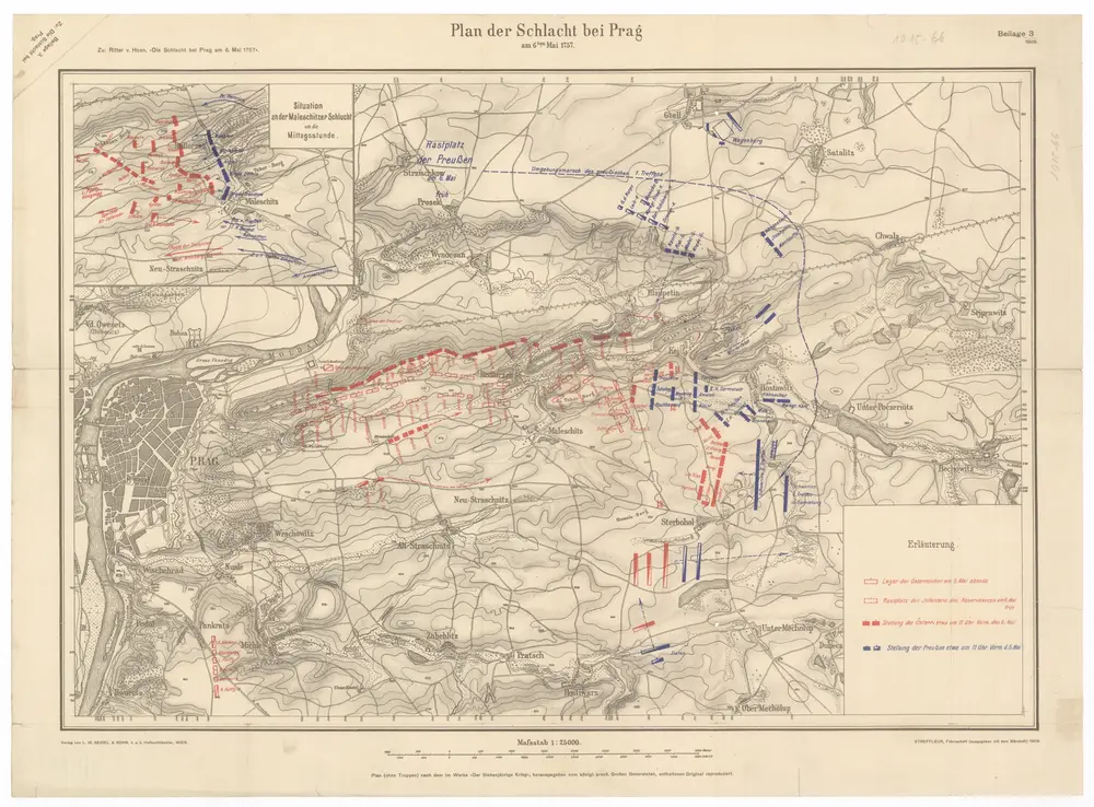 Plan der Schlacht bei Prag am 6ten Mai 1757