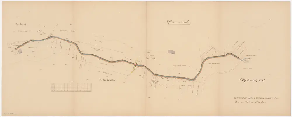 Turbenthal: Von unterhalb der Beerbergbrücke bis Im Grund, Chämibachkorrektion von 1882: Chämibachkorrektion; Situationsplan