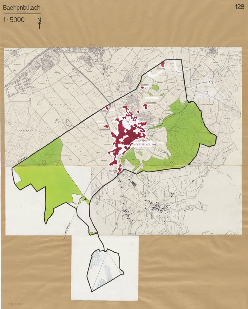Bachenbülach: Definition der Siedlungen für die eidgenössische Volkszählung am 01.12.1960; Siedlungskarte Nr. 128