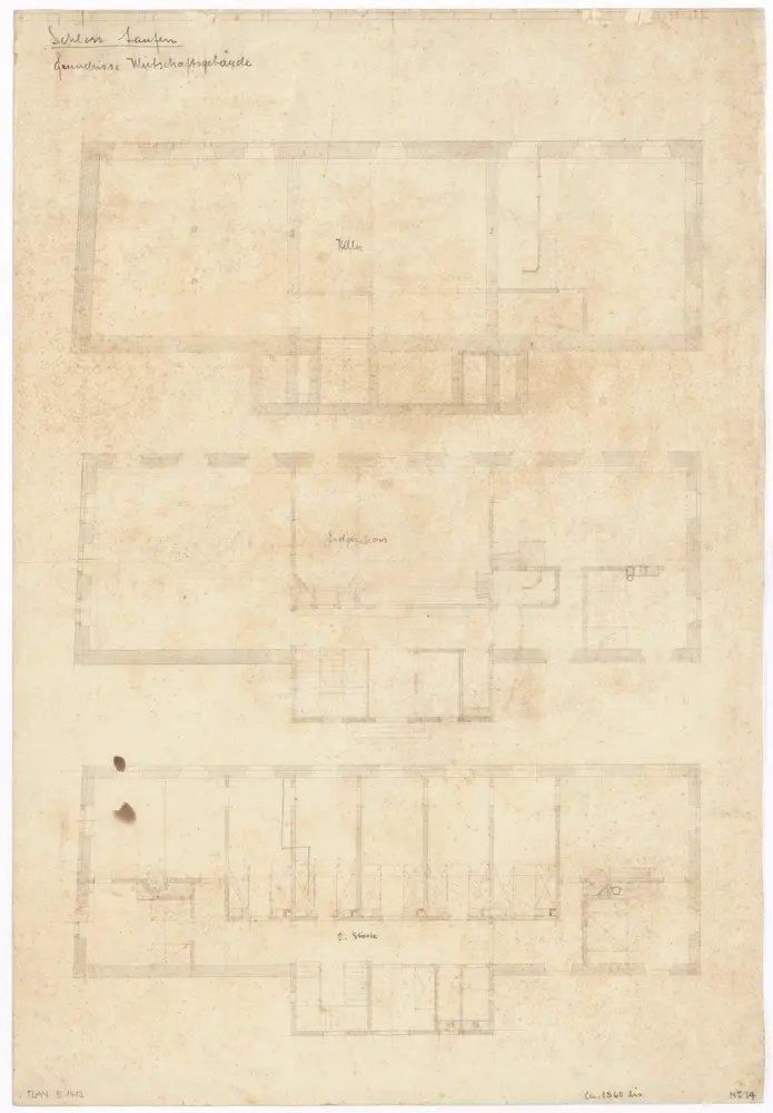 Laufen-Uhwiesen: Schloss Laufen, Wirtschaftsgebäude; Grundrisse (Nr. 14)