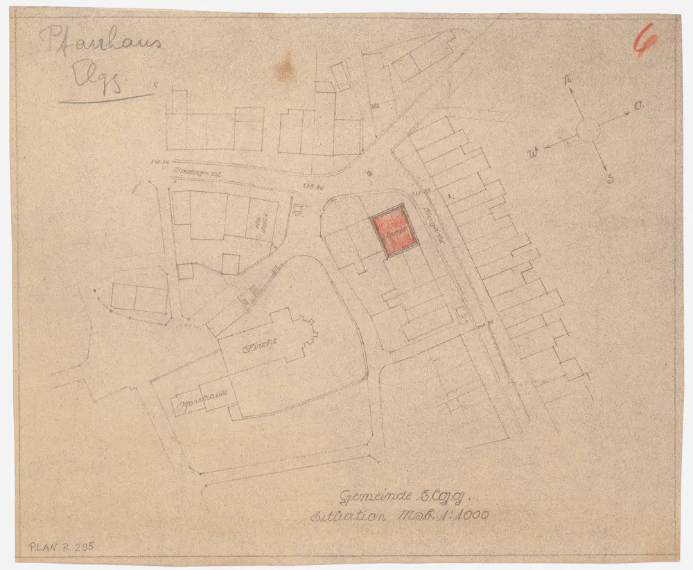 Elgg: Kirche, Pfarrhaus und Umgebung; Grundriss (Nr. 6)