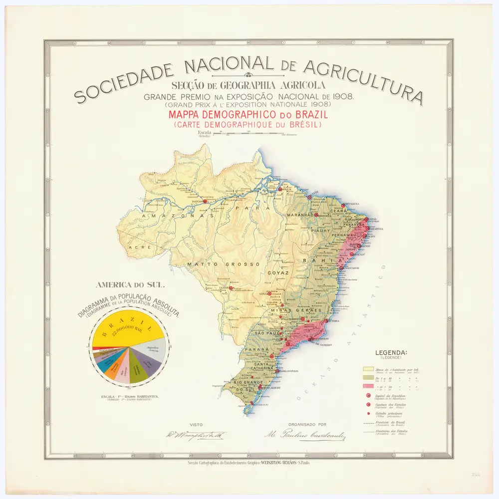 Mappa demographico do Bresil =