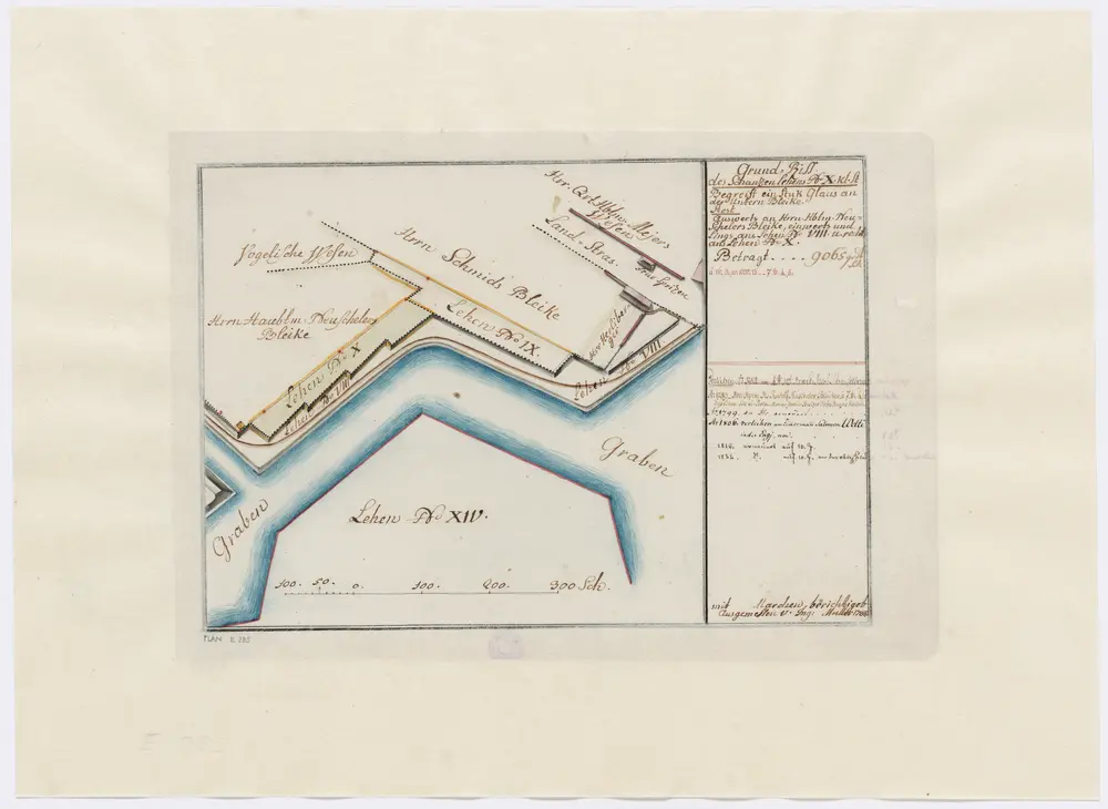 Zürich: Schanzenlehen Nr. 10 Kleine Stadt, bei der Unteren Bleiche; Grundriss