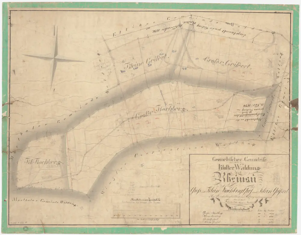 Rheinau: Gemeinde-, Kloster-, Genossenschafts- und Staatswaldungen: Klosterwaldungen Chachberg (Kleiner und Grosser Kachberg), Geissert (Kleine und Grosse Geissert); Grundriss