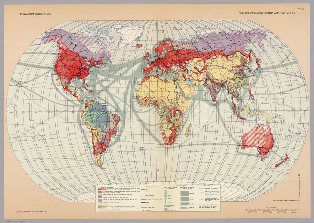 Surface Communications and Time Zones.  Pergamon World Atlas.