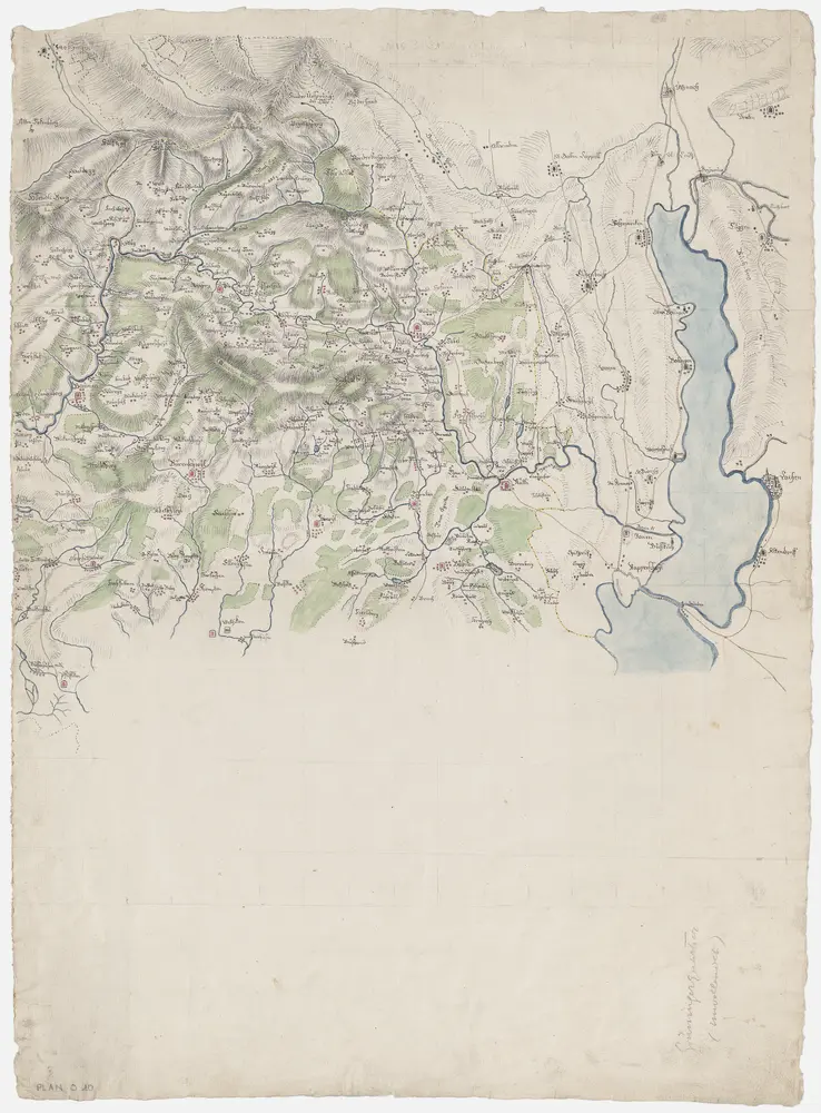 Nr. 5: Militärquartier Grüningen; Übersichtskarte von ca. 1660