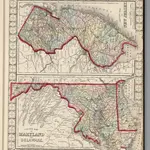 County Map of Maryland and Delaware.  County Map of New Jersey.