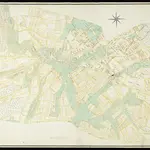 HZAN GA 100_Nr. 54_ : Dörrmenz (Kr. Crailsheim); "Geometrischer Plan von der Markung des Dorfs Dörrmenz, Stab Lendsiedel, Oberamt Gerabronn";aufgenommen 1815, verfertigt 1816;Geometer Widmaier;100 Ruten = 13 cm [50 cm = 1 km];158 x 102 cm; Norden oben;Papier; Federzeichnung;Häuser, Felder, Baumstücke und Wald in Wasserfarben; Grundstücke nummeriert und mit Größenangaben.