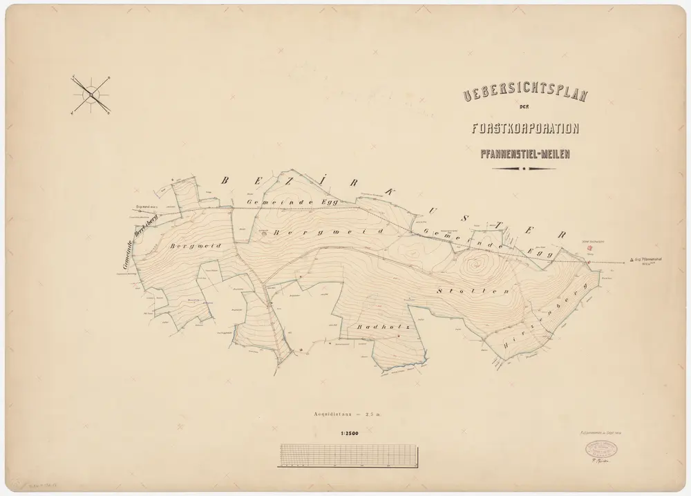 Meilen, Egg: Genossenschaftswaldung Pfannenstiel: Bergweid, Stollen, Hirzenberg, Badholz; Grundriss