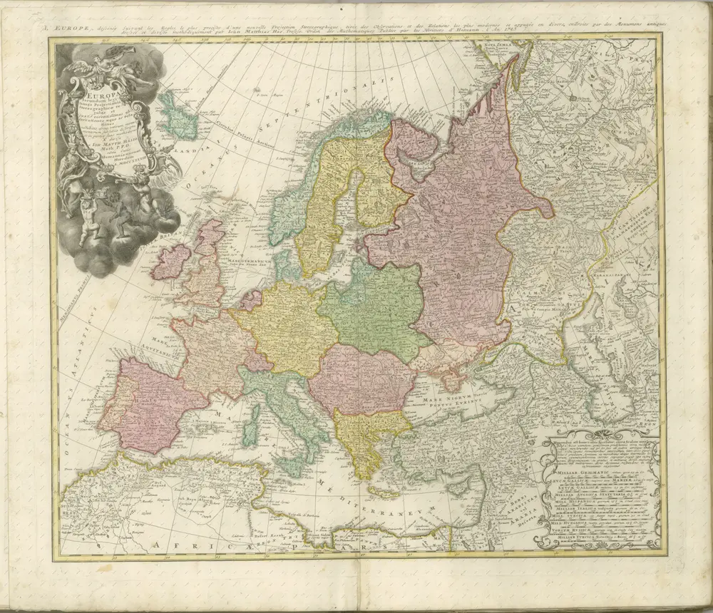 mapa z atlasu "Atlas compendiarius quinquaginta tabularum geographicarum Homannianarum :"