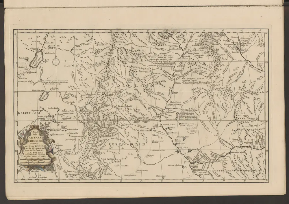 5e Feuille de la Tartarie Chinoise, contenant les environs de Tçitcicar et de Merguen, les Païs de Tagouri et des Solons, et l'extremité Orientale du grand désert de Sable