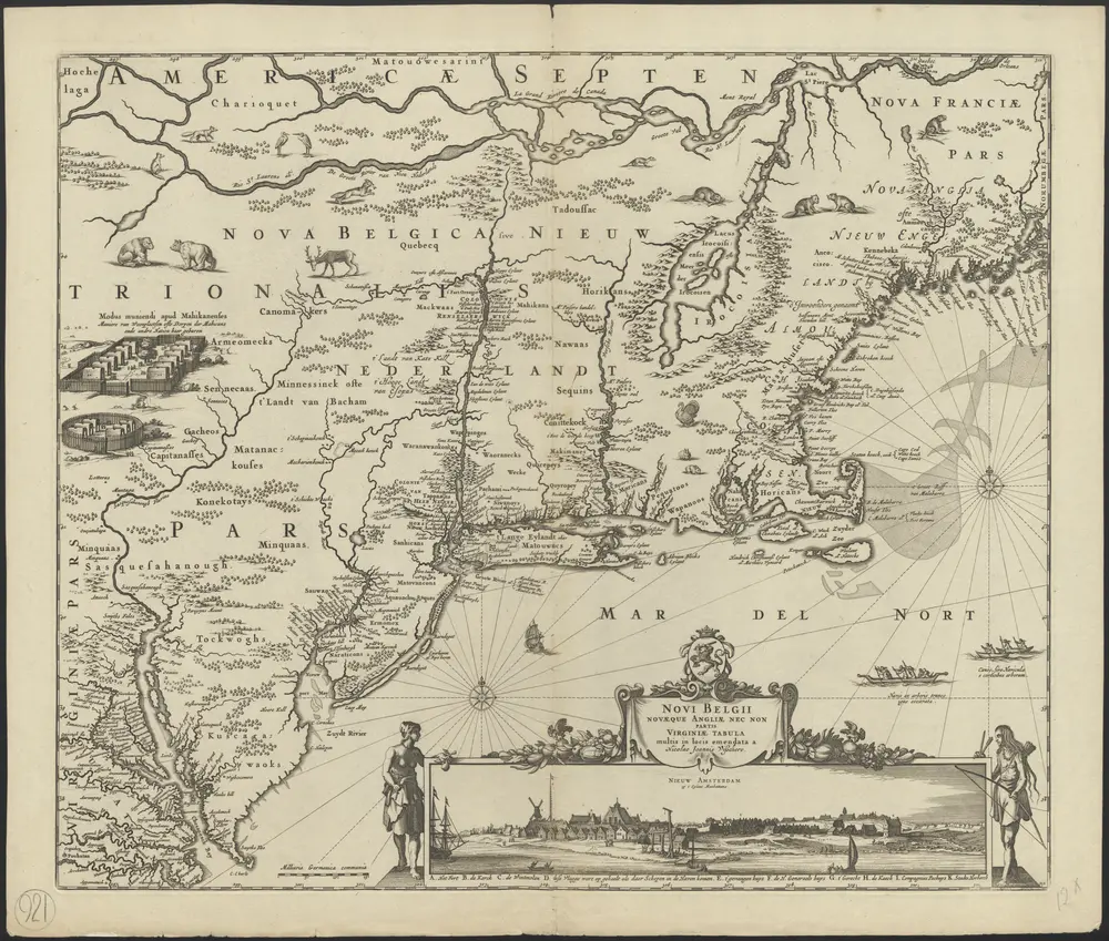 Novi Belgii Novaeque Angliae nec non partis Virginiae tabula multis in locis emendata