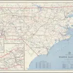 Post Route Map of the State of North Carolina Showing Post Offices ... May 15, 1957.