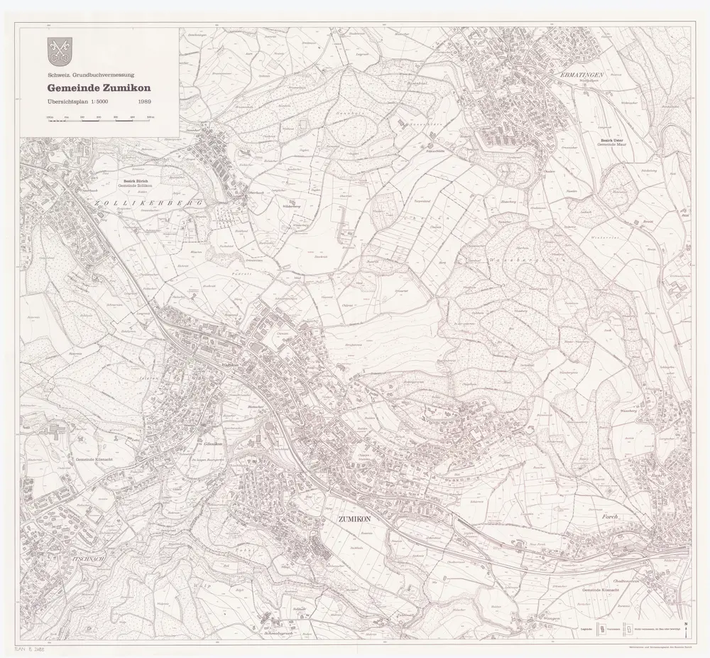 Zumikon: Gemeinde; Übersichtsplan (Schweizerische Grundbuchvermessung)