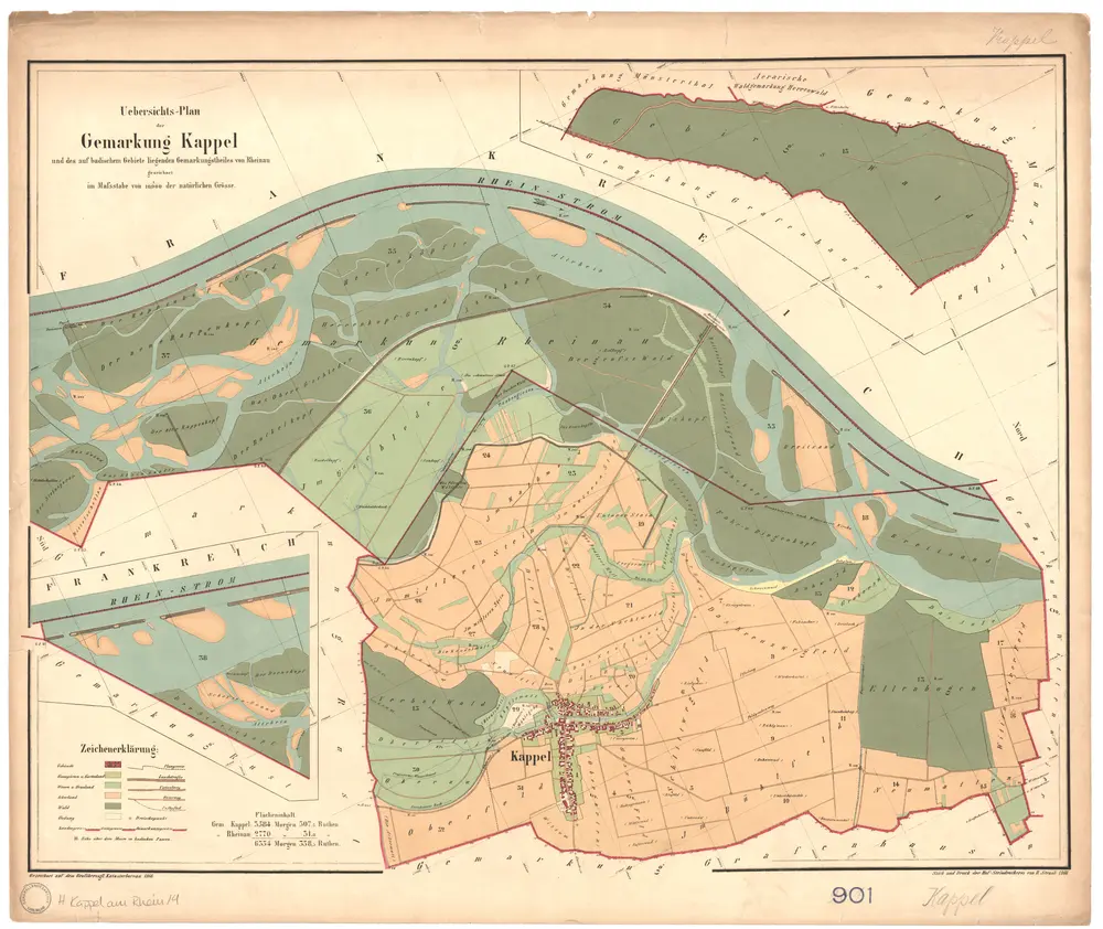 Kappel am Rhein, Kappel-Grafenhausen, OG. GLAK H-1 Gemarkungspläne