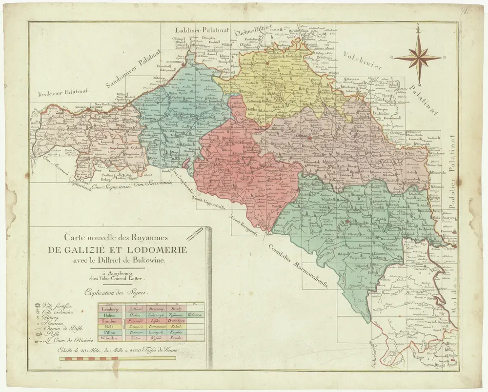 Carte nouvelle des royaumes de Galizie et Lodomerie avec le district de Bukowine