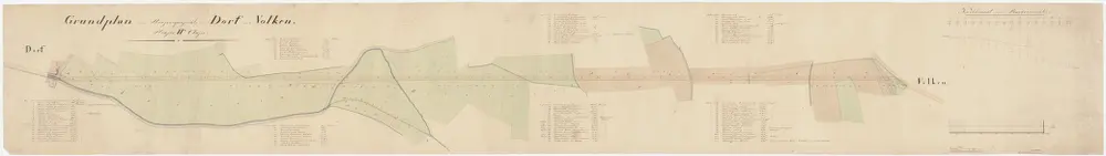 Dorf, Volken: Projektierte Strasse von ausgangs von Dorf bis eingangs von Volken; Situationsplan und Querprofil