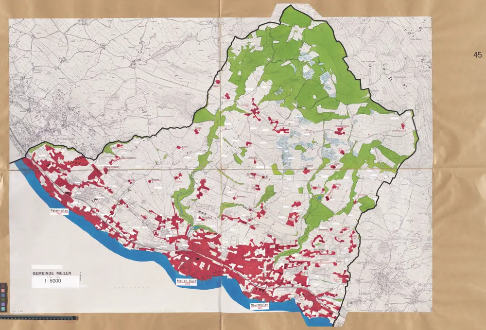 Meilen: Definition der Siedlungen für die eidgenössische Volkszählung am 01.12.1960; Siedlungskarte Nr. 45