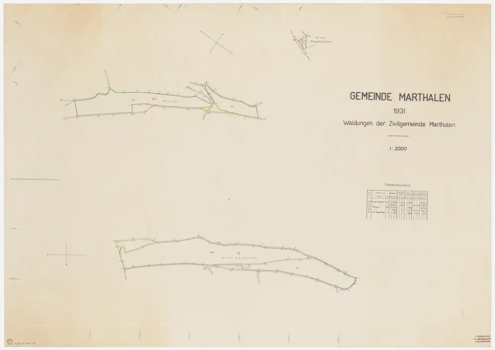 Marthalen: Gemeindewaldung: Chinzen (Kinzen), Lauberen, Wiegenhalden; Grundrisse