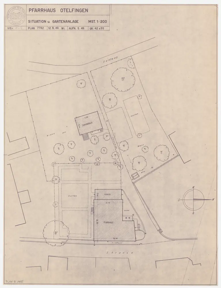 Otelfingen: Pfarrhaus und Umgebung; Grundriss