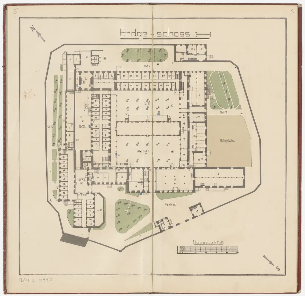 Kantonale Strafanstalt Oetenbach: Erdgeschoss; Grundriss