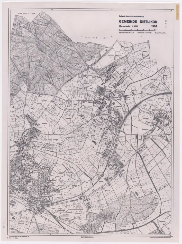 Dietlikon: Gemeinde; Übersichtsplan (Schweizerische Grundbuchvermessung)