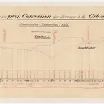 Wald, Fischenthal: Projektierte Strasse von Geeren über Buchtobel bis Raad, Projekt I; Längsprofil