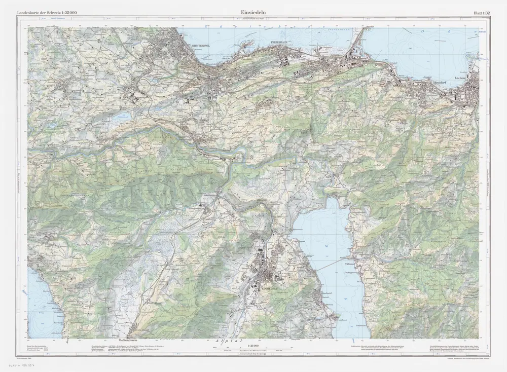 Landeskarte der Schweiz 1 : 25000: Den Kanton Zürich betreffende Blätter: Blatt 1132: Einsiedeln SZ