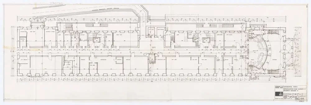 Kantonsspital Zürich (Dermatologische Klinik), Gloriastrasse 31: Grundrisse: Geschoss B; Grundriss