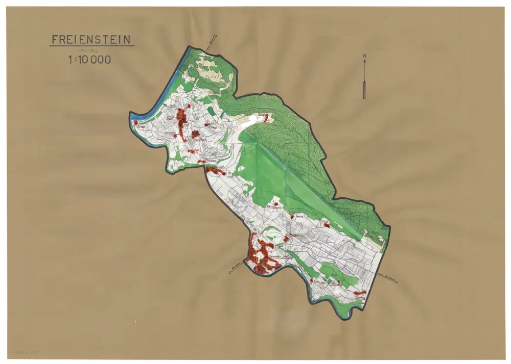 Freienstein-Teufen (damals Freienstein): Definition der Siedlungen für die eidgenössische Volkszählung am 01.12.1950; Siedlungskarte