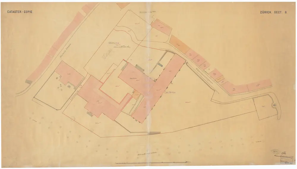 Untere Zäune, Hirschengraben, Obmannamtsgasse; Situationsplan