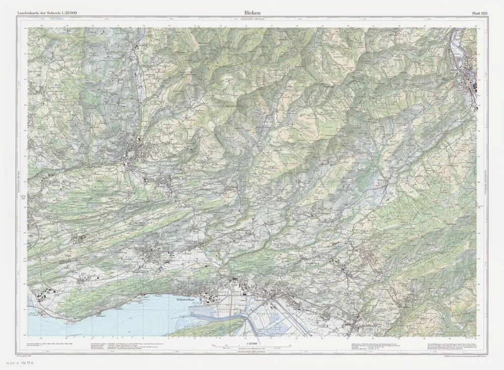 Landeskarte der Schweiz 1 : 25000: Den Kanton Zürich betreffende Blätter: Blatt 1113: Ricken SG