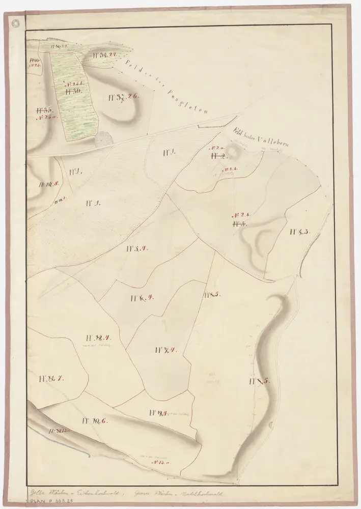 Bülach, Bachenbülach, Hochfelden: Gemeindewaldungen Bülach und Bachenbülach: Bülach: Hard; Grundriss (Blatt III)