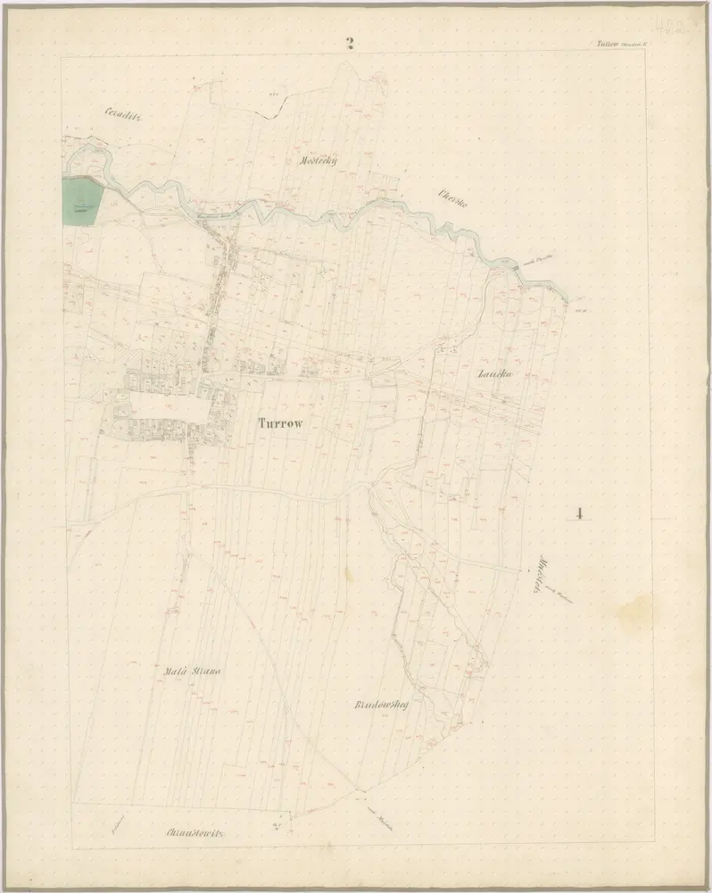 Katastrální mapa pro obec Turov