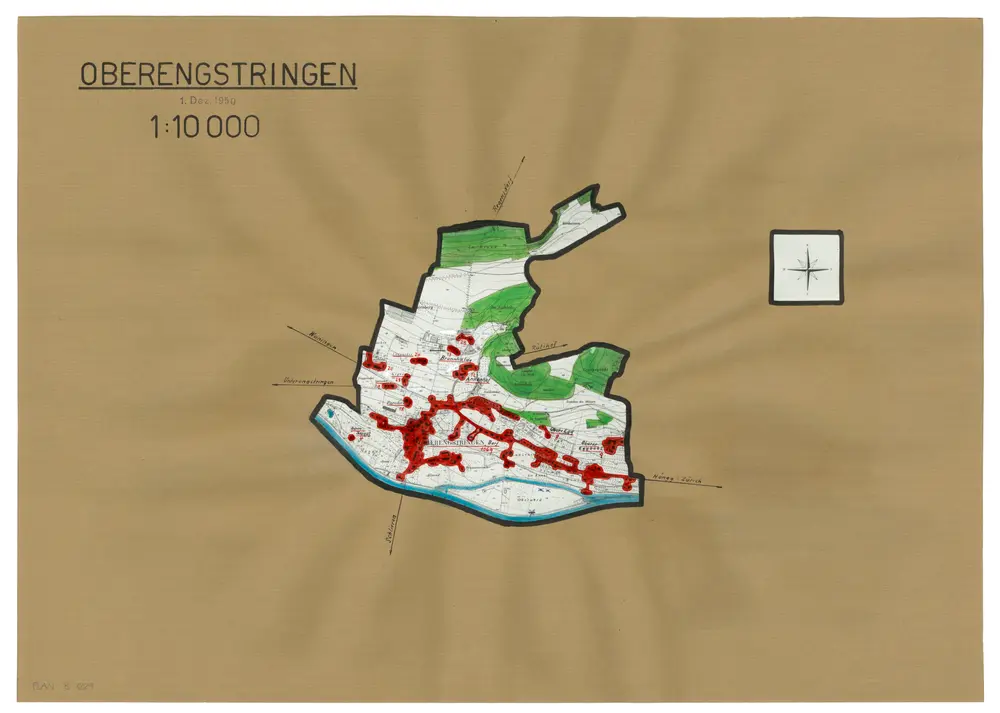 Oberengstringen: Definition der Siedlungen für die eidgenössische Volkszählung am 01.12.1950; Siedlungskarte