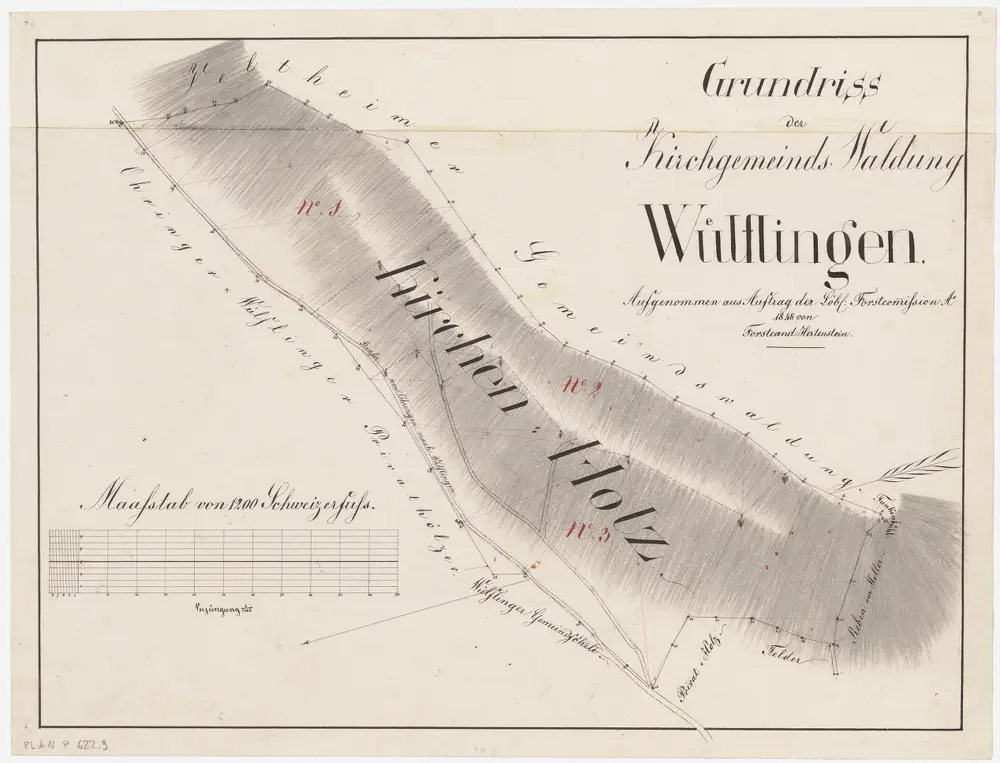 Wülflingen: Gemeinde- und Kirchgemeindewaldungen: Kirchgemeindewaldung Chilenholz (Kirchenholz); Grundriss