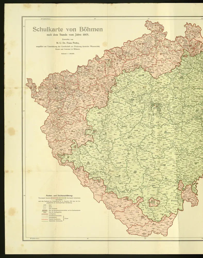 Schulkarte von Böhmen nach dem Stande vom Jahre 1905