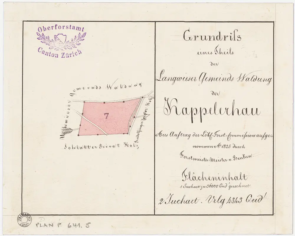 Feuerthalen: Gemeindewaldung Langwiesen: Gemeindewaldung Langwiesen bei Chappelerhau (Kappelerhau); Grundriss