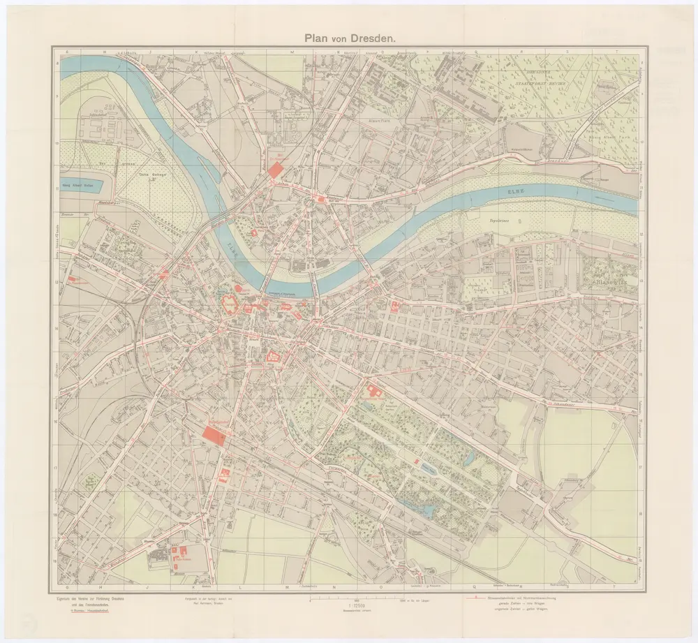 Plan von Dresden