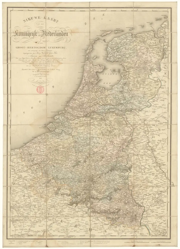 Nieuwe kaart van het Koningryk der Nederlanden en het Groot-hertogdom Luxemburg