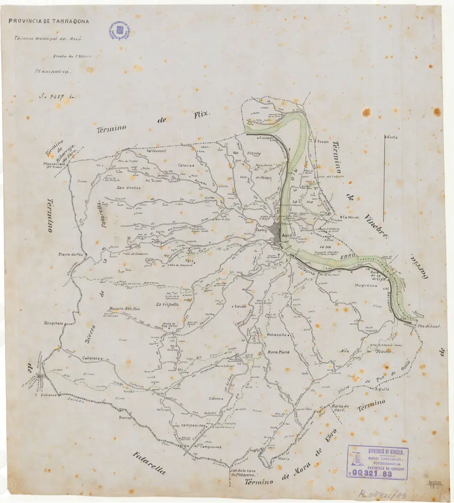 Mapa planimètric del terme municipal d'Ascó