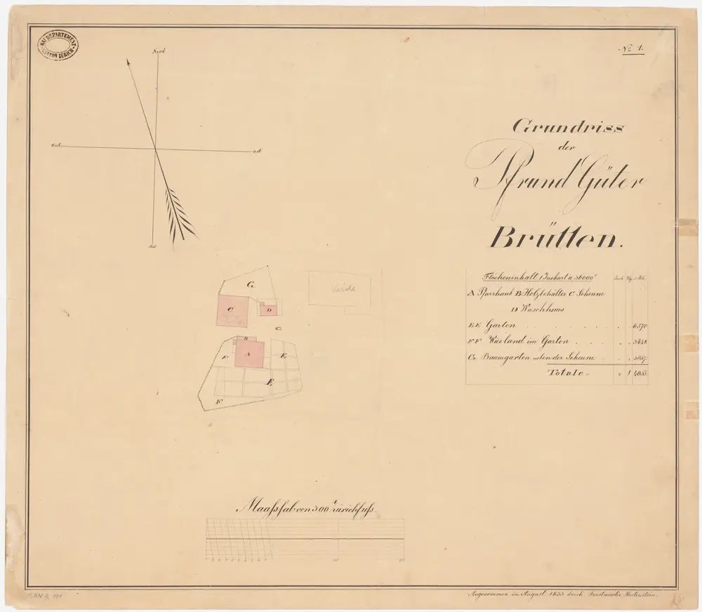 Brütten: Pfrundgüter mit Pfarrhaus; Grundrisse (Nr. 1)