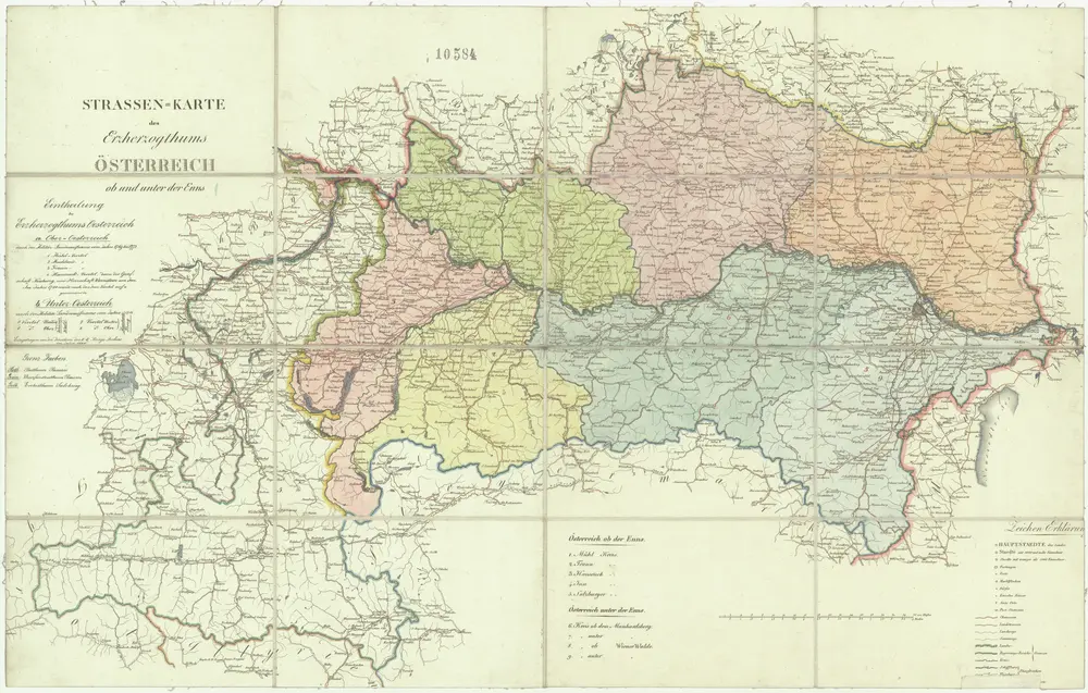 Strassen-Karte des Erzherogthum Österreich ob und unter der Enns