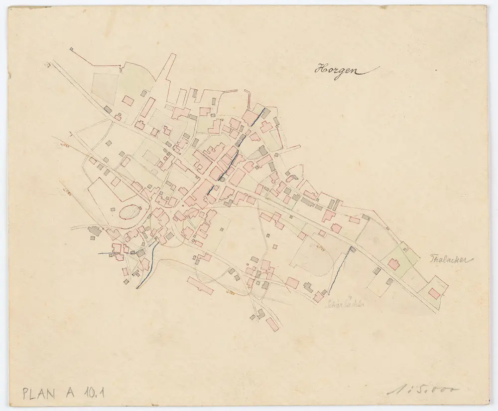 Vorlagen für die Topographische Karte des Kantons Zürich (Wild-Karte): Bezirk Horgen: Ortsplan: Horgen