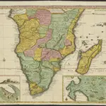 Carte de l'Afrique meridionale ou pays entre la ligne & le Cap de Bonne Esperance et l'isle de Madagascar.