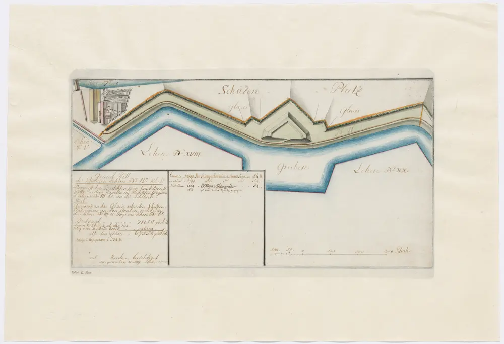 Zürich: Schanzenlehen Nr. 4 Kleine Stadt, zwischen Schützenplatz und Sihlhütte; Grundriss