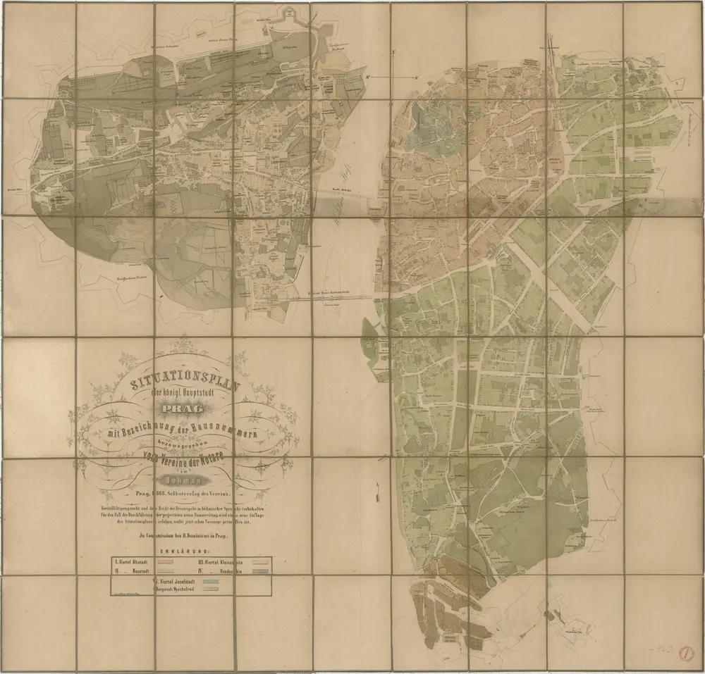 Situationsplan der königl. Hauptstadt Prag mit Bezeichnung der Hausnummern herausgegeben vom Vereine der Notare in Böhmen
