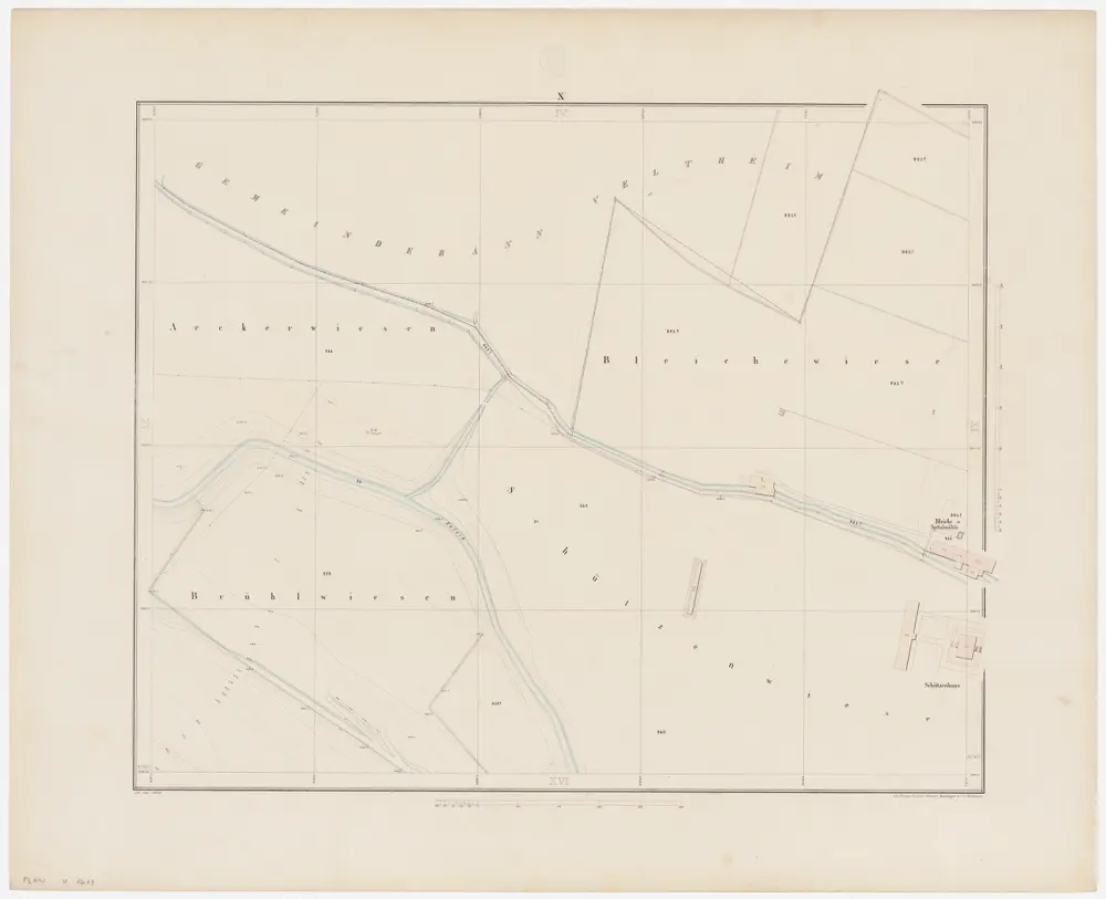 Winterthur: Gemeinde; Grundpläne: Blatt X: Acherwisen, Bleichewiese, Brüelwisen und Schützenwiesen; Situationsplan